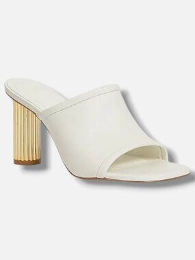 SIMKHAI Women's Ivory Winston 80MM Leather Mules Shoes Size EU:35 US:5